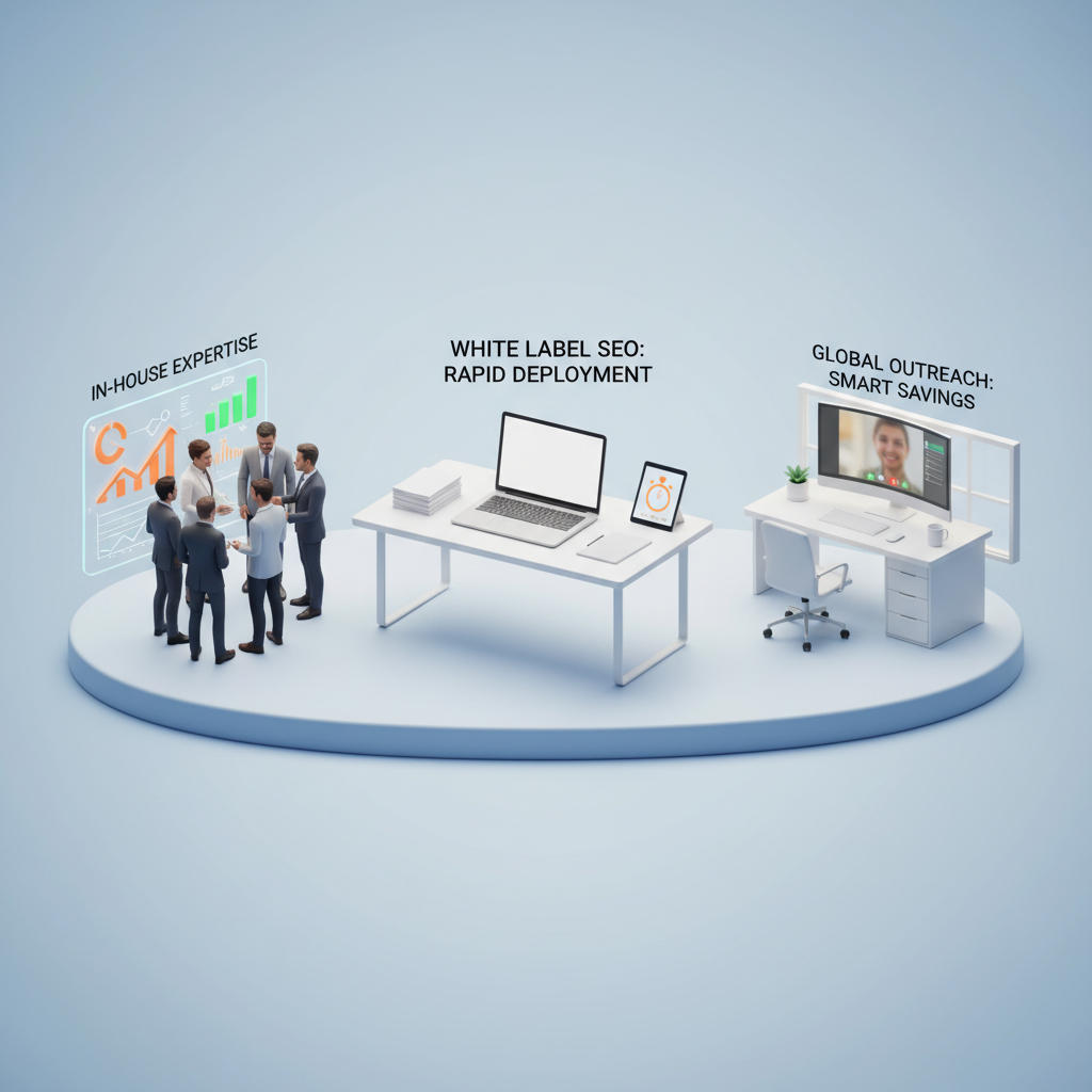 Bright workspace with team analyzing digital charts, organized desk, and remote setup highlighting efficiency.