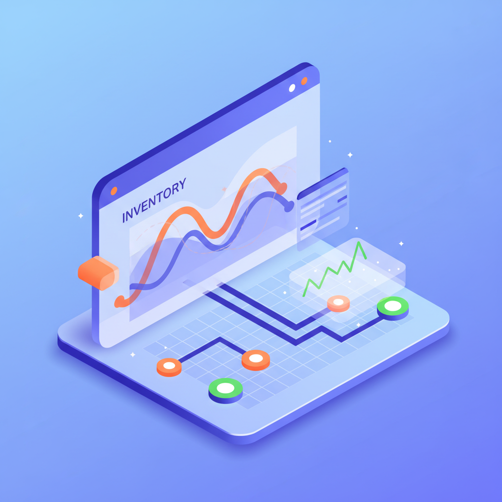 Modern digital dashboard with charts, grids, interconnected data nodes in vibrant orange and green.